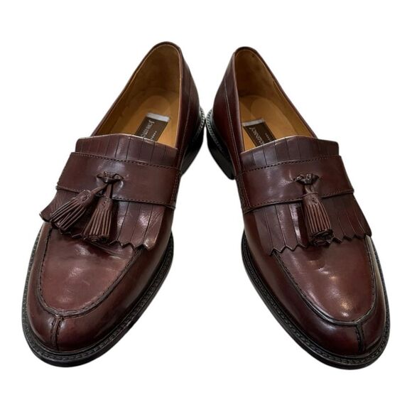 New Johnston & Murphy Housden Men\'s Mahogany Leather Slip-on Tassel Loafers 9.5 main image 6